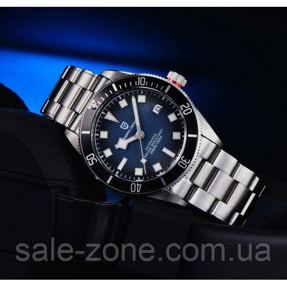 Чоловічий водостійкий механічний годинник Pagani Design Secret 10 BAR (сріблястий)