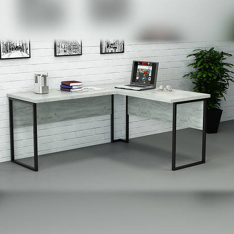 Офісний стіл лофт СУЛА-1 (1400x1600x765) Дуб Крафт білий Гамма стиль, фото 2