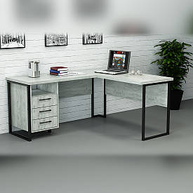Офісний стіл лофт СУЛА-3 (1400x1400x765) Дуб Крафт білий Гамма стиль