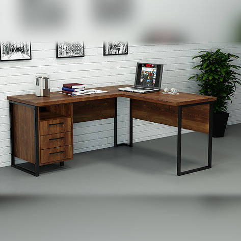 Офісний стіл лофт СУЛВ-3 (1400x1600x765) Файєрвуд Гамма стиль, фото 2