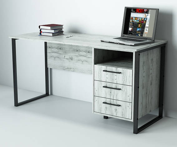 Офісний стіл лофт СПЛА-3-1 (1200x600x750) Дуб Крафт білий Гамма стиль, фото 2