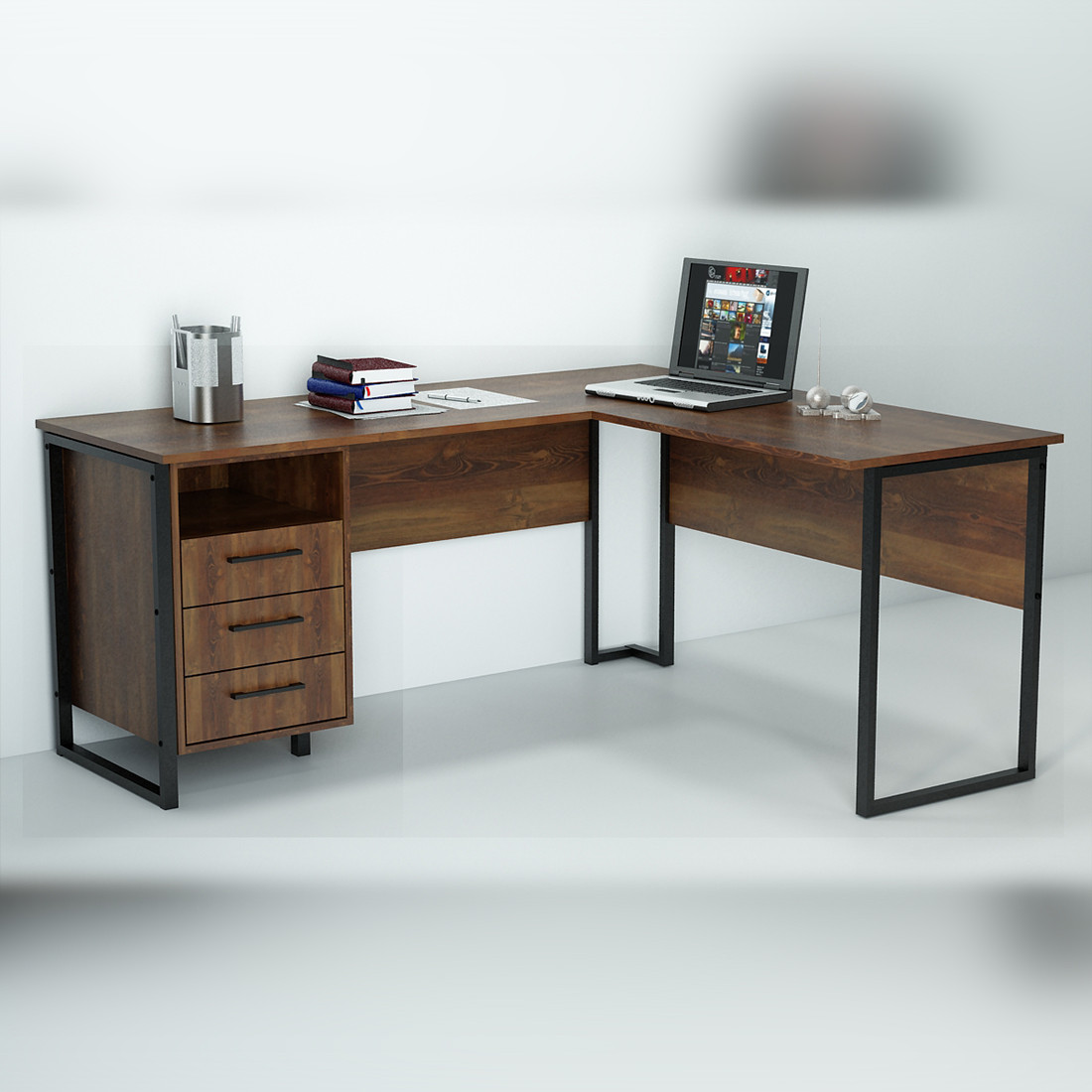 Офісний стіл лофт СУЛВ-3-1 (1400x1200x750) Файєрвуд Гамма стиль