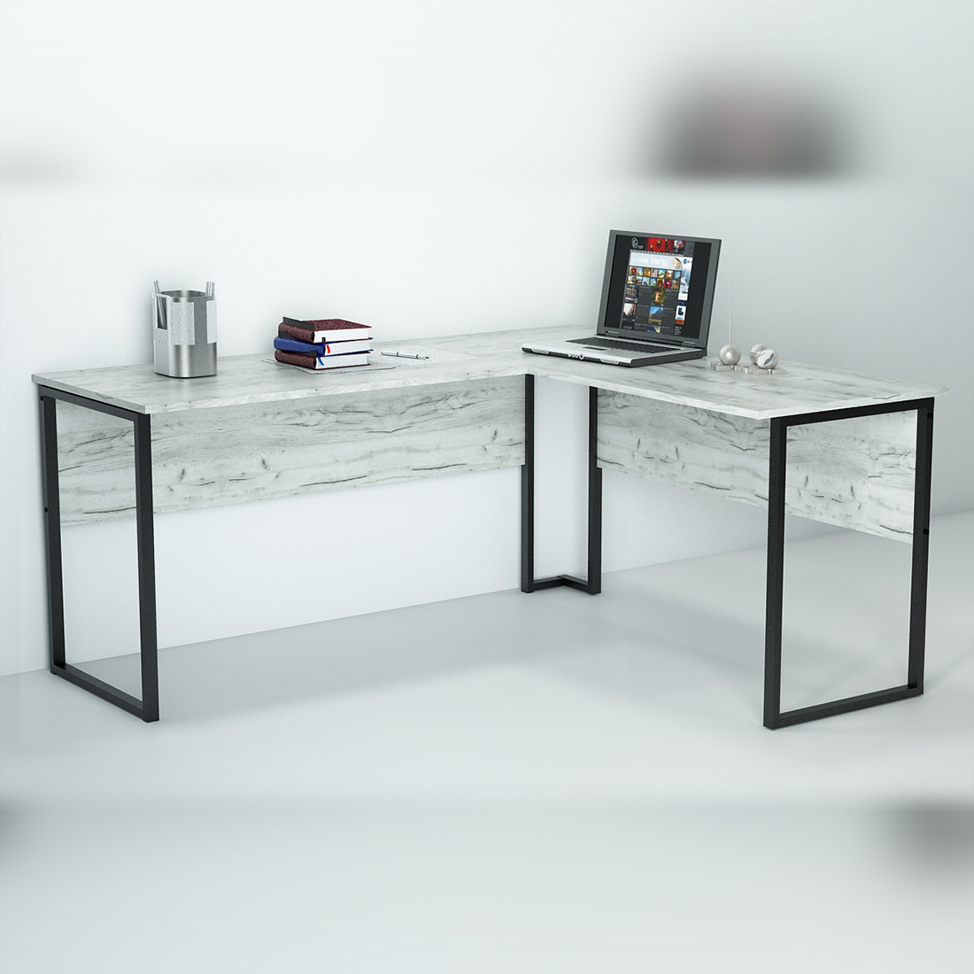 Офісний стіл  СУЛА-1-1 (1400x1600x750) Дуб Крафт білий Гамма стиль