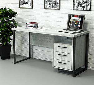 Офісний стіл лофт СПЛА-3 (600x1600x765) Дуб Крафт білий Гамма стиль