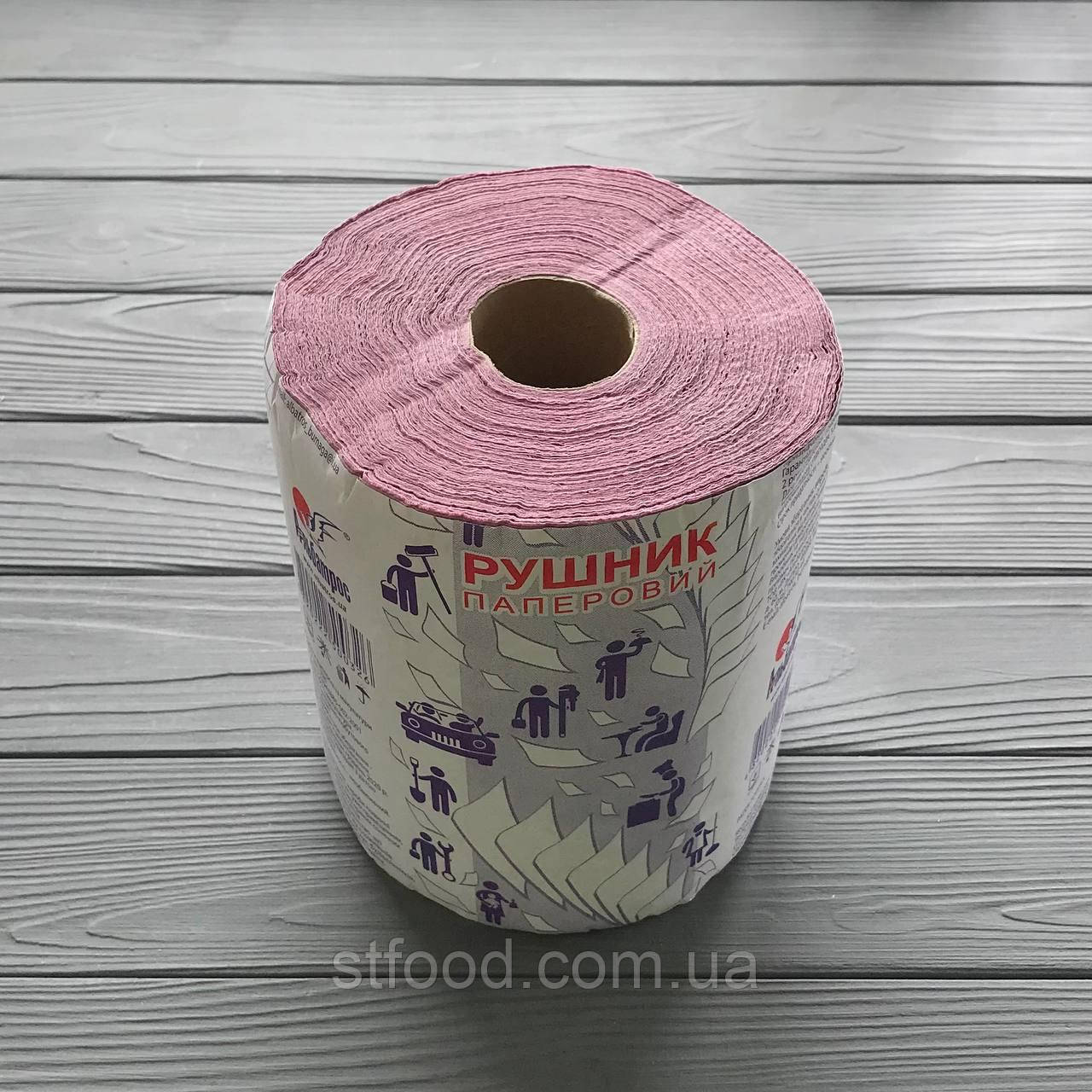 Рушник паперовий рулон рожевий Альбатрос 60 метрів (6 рул/уп)