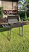Розкладний Мангал-барбекю на 9 шампурів, 3 мм, на ніжках із двома столиками, фото 2
