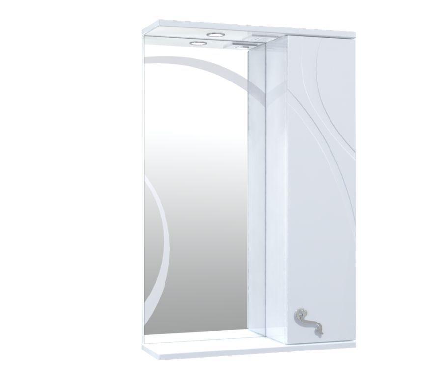 Шкафчик с зеркалом в ванную AQUARIUS RONDA AQ-U1113069794 55x85x17см c подсветкой белый 152810 - фото 1 - id-p1669850505