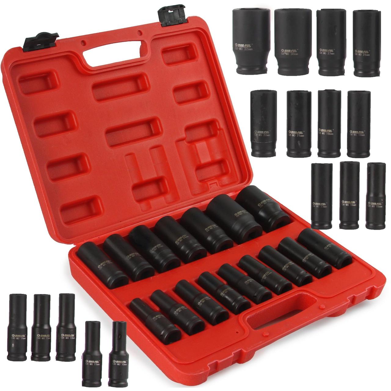 Ударні головки 1/2" 16 шт 10-32 мм Mar-Pol M58256, фото 1