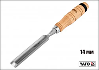 Напівкругла Стамеска 14 мм дерев'яна ручка Yato YT-62823