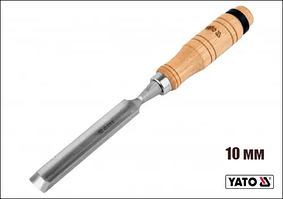 Напівкругла Стамеска 10 мм дерев'яна ручка Yato YT-62821