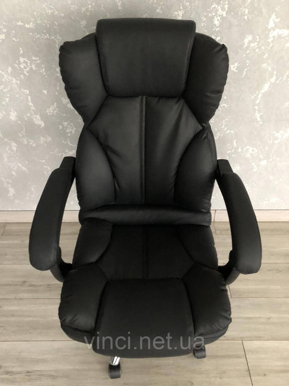 Крісло для компютера OFFICE Офисное кресло компьютерное кресло Стул Крісло офісне ЕКОШКІРА чорне 120кг Польша, фото 1