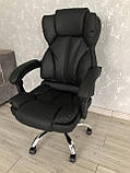 Крісло для компютера OFFICE Офисное кресло компьютерное кресло Стул Крісло офісне ЕКОШКІРА чорне 120кг Польша, фото 10
