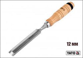 Стамеска напівкругла 12 мм дерев'яна ручка Yato YT-62822