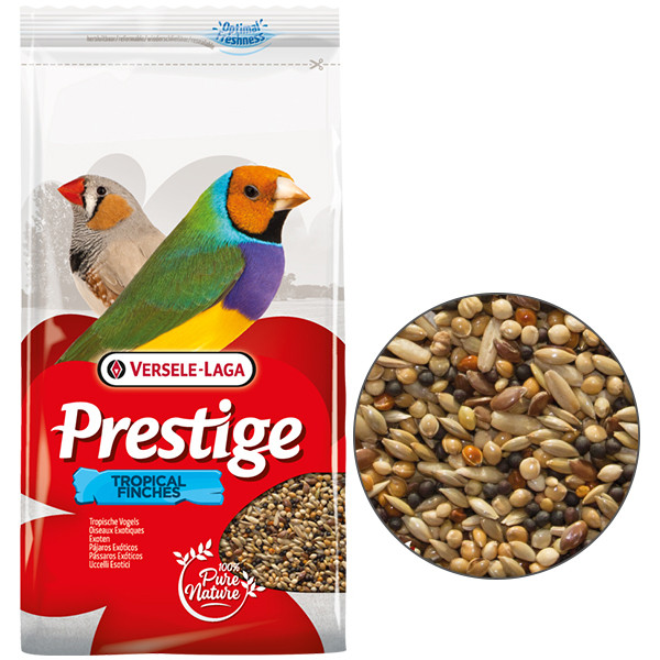 Versele-Laga Prestige Tropical Finches ВЕРСЕЛЕ-ЛАГА ПРЕСТИЖ ТРОПІКАЛ зернова суміш, корм для тропічних птахів, зябликів, в'юрків, фото 1