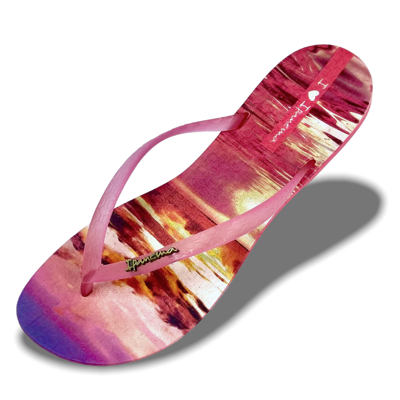 В'єтнамки жіночі рожеві з тропічним принтом літні пляжні шльопанці Ipanema 82399-21532