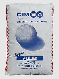 Цемент білий CIMSA М-500 I 52.5 R Туреччина 25 кг