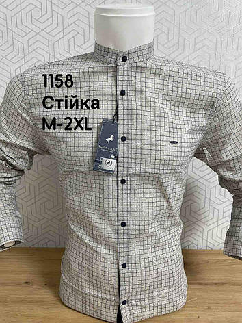 Приталена сорочка з довгим рукавом Black Stone, стійка, фото 1