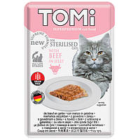 TOMi Sterilised Beef in Jelly влажный корм консервы для котят 85 грамм