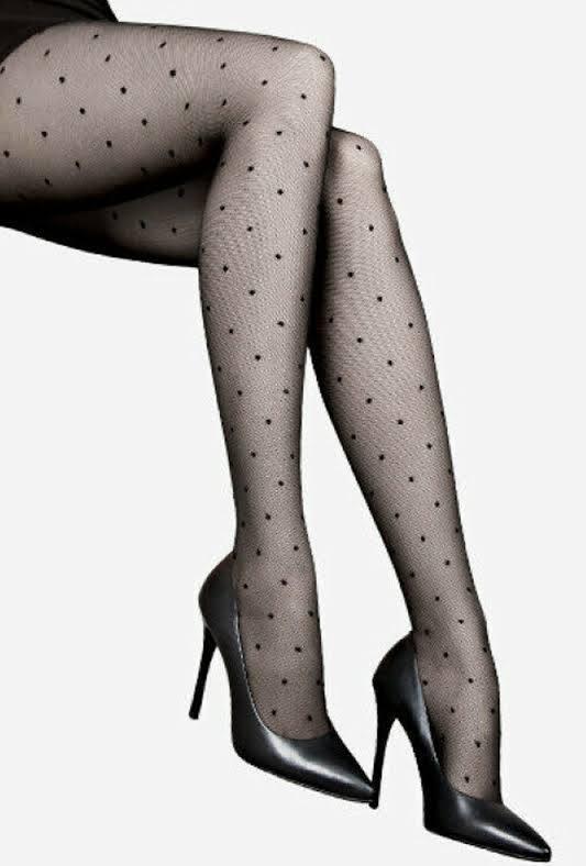 Колготки 20 ден з ефектом тюлі в дрібний горошок Lores Tulle 20 чорного кольору розміру 1/2 3/4