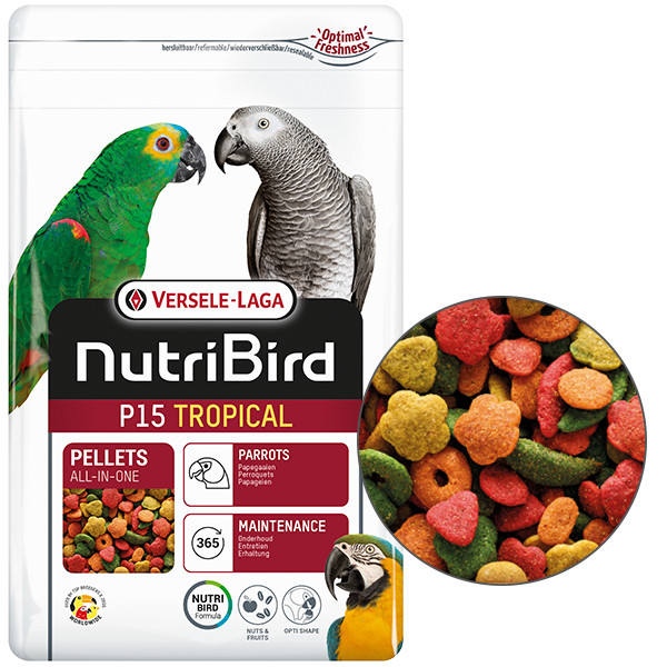 Versele-Laga NutriBird P15 Tropical ВЕРСЕЛЕ-ЛАГА НУТРІБЕРД P15 ТРОПІКАЛ ОРЕХІ І ФРУКТИ корм для великих 1 кг, фото 1