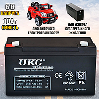 Аккумуляторная батарея UKC BATTERY 6V 10Ah для ИБП, детских электромобилей, электротранспорта