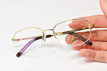 Легка ТИТАНОВА Оправа для окулярів для зору Единбург (модель 16. Напівобідкова. Дужки на флексах, фото 2