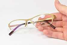 ТИТАНОВА Оправа для окулярів для зору напівобідкова золотиста. Единбург (модель 19), фото 3