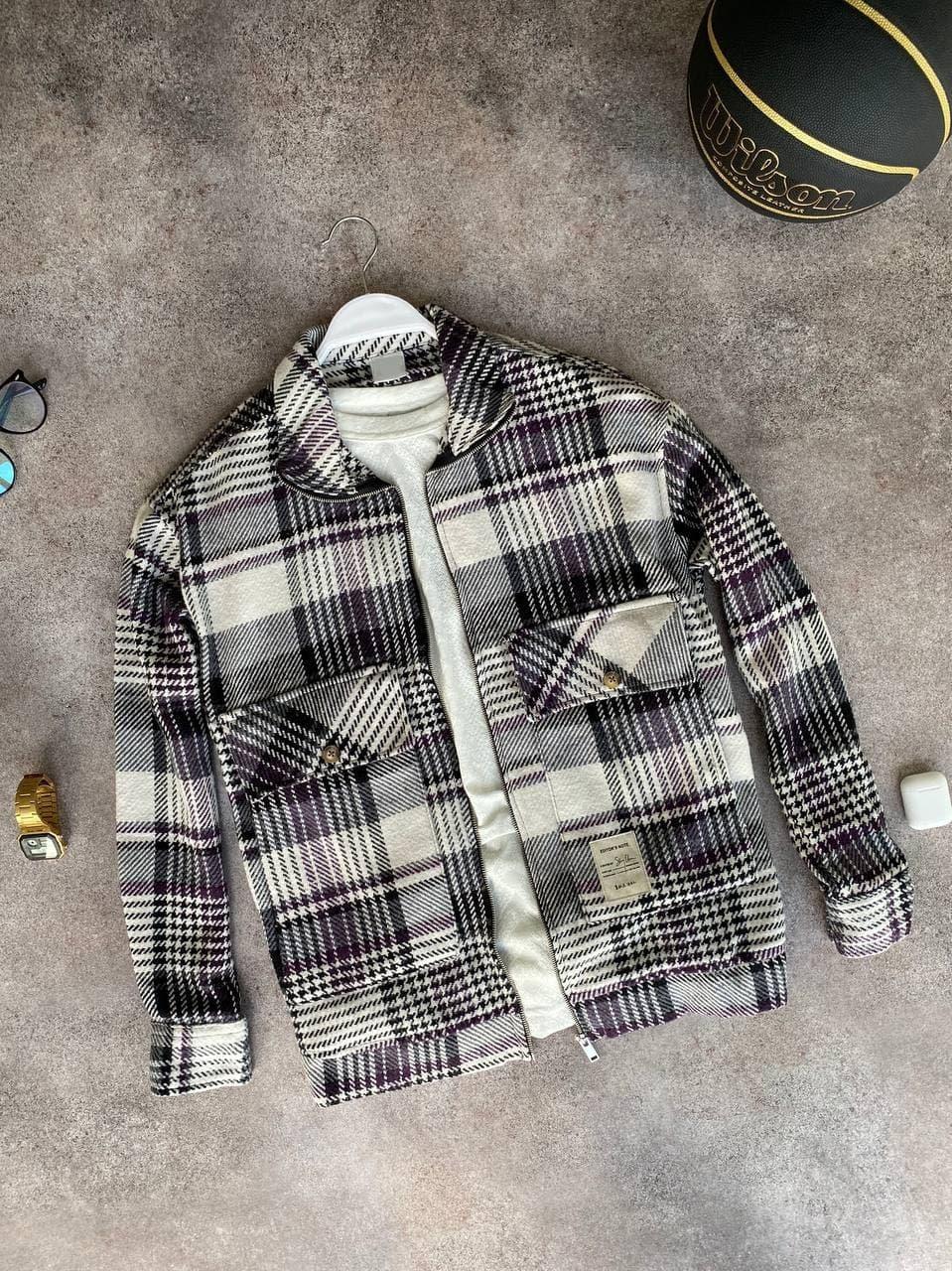 Чоловіча сорочка на змійці M1132 сіра  S, L, фото 1