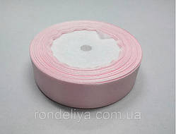 Стрічка атлас 2,5 см 23 метри світло рожева