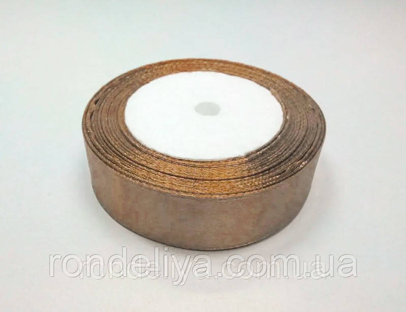 Стрічка атлас 2,5 см 23 метри капучино, фото 1