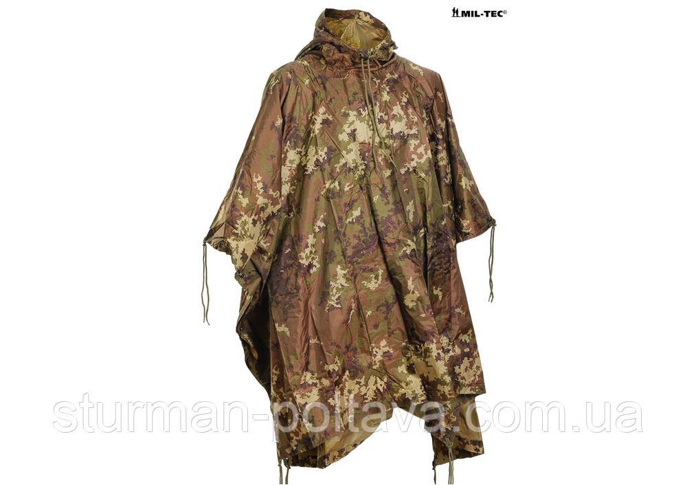 Пончо армійське щільність 780GR. PONCHO PE R/S 780GR. камуфляж VEGETATO W/L MIL-TEC Німеччина