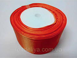 Стрічка атлас 5 см темно- помаранчева