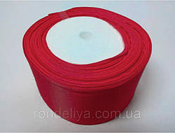 Стрічка атлас 5 см темно-червона