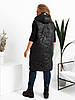 Жіноча довга стьобана жилетка безрукавка з капюшоном, утеплена синтепоном, батал великі розміри, фото 8