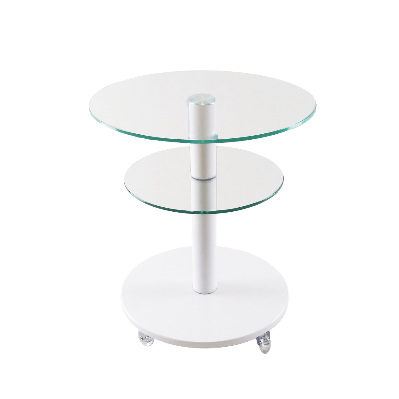 Стекляний стіл круглий Commus Bravo Light425 K clear-white-wtm60
