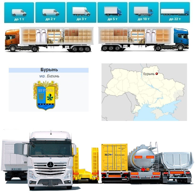 Вантажоперевезення  із Бурині у Буринь
