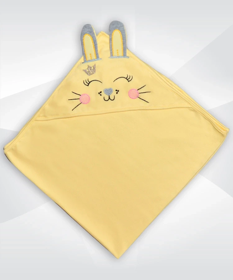 Махровий рушник дитячий бавовняний з капюшоном 03510 інтерлок