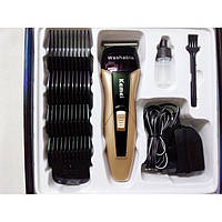 Аккумуляторная машинка для стрижки волос с титановыми лезвиями + 4 насадки Kemei KM-5015