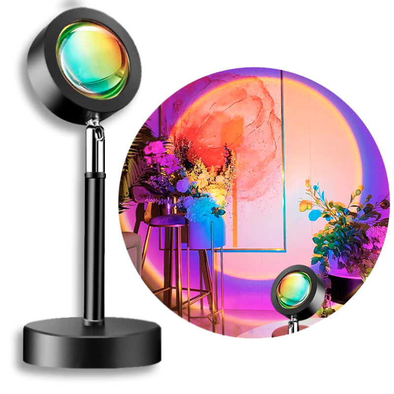 Проекційна LED лампа для селфі 23 см Sunset Lamp Світильник з ефектом сонця