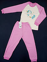 Пижама детская для девочки из интерлока Gabbi PGD-19-3 122см розовая с белым 11875