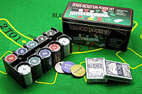 Покерный набор в коробке (2 колоды карт + 200 фишек)