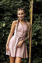 Сукня-сарафан жіноча з льону Airy рожеве | Сарафан жіночий лляний на літо ЛЮКС якості