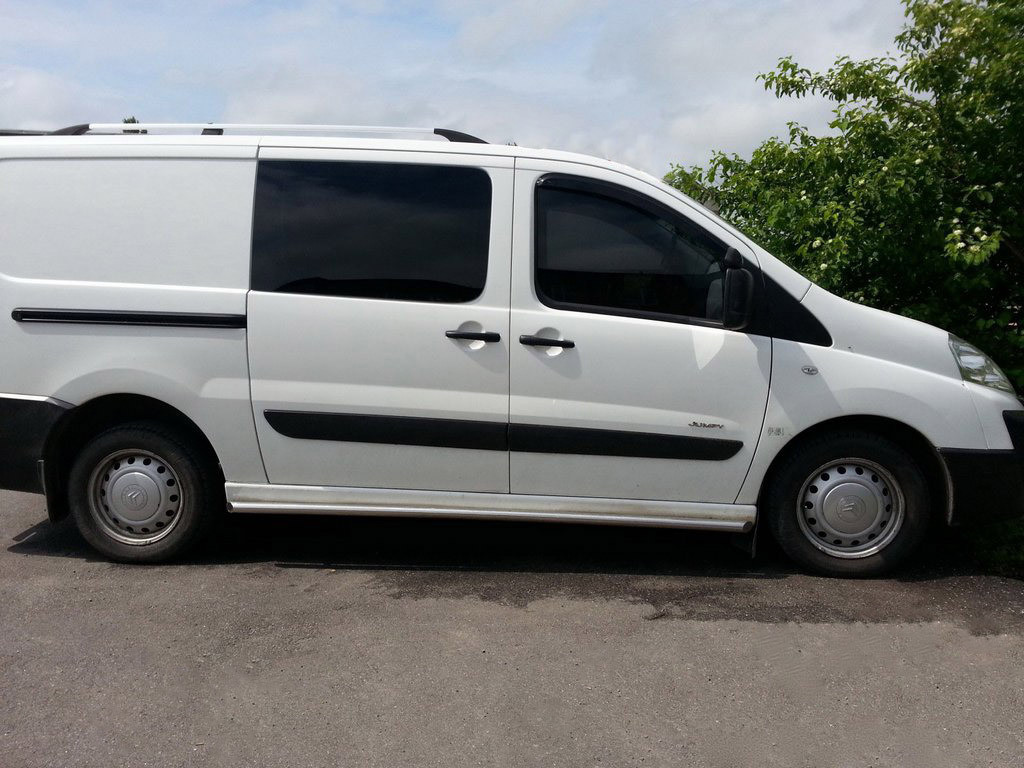 Бічні труби BB001 (2 шт., нерж) 60 мм, довга база для Peugeot Expert 2007-2016 рр