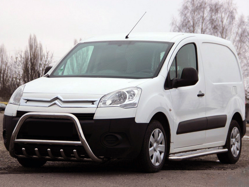 Кенгурятник WT003 (нерж.) 60 мм для Peugeot Partner Tepee 2008-2018рр
