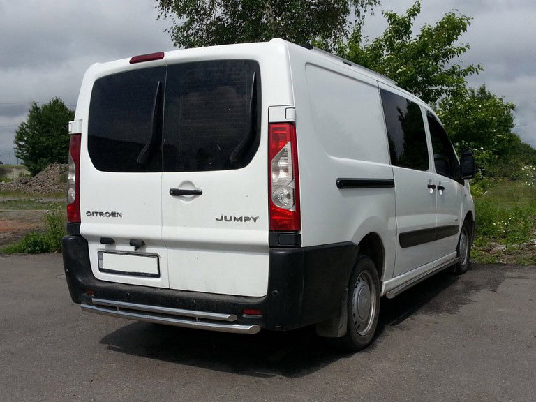Задня дуга AK-002-Подвійний (нерж.) для Peugeot Expert 2007-2016 рр