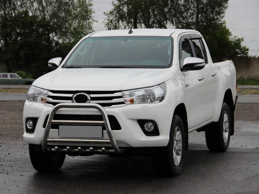 Передній захист QT008 (нерж) для Toyota Hilux 2015- рр, фото 1