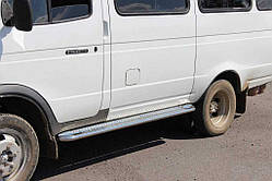 Бокові пороги KB001 (нерж) 60 мм для Газель, соболь 1998- рр