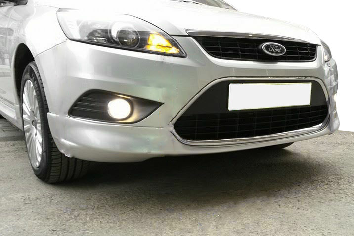 Накладка на передній бампер Sedan (під фарбування) для Ford Focus II 2008-2011 рр від VLF комп., фото 1