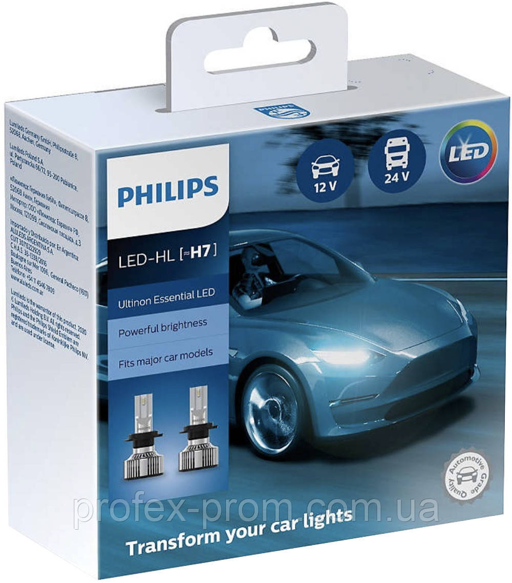 Комплект автоламп Philips LED H7 11972UE2 Ultinon Essential Х2 (шт.), фото 1