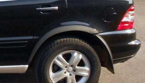 Накладки на арки (4 шт, чорний метал) для Mercedes ML W163 від VLF комп., фото 1